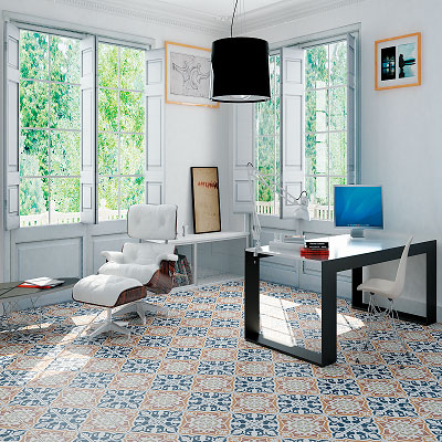 patterned floor tiles